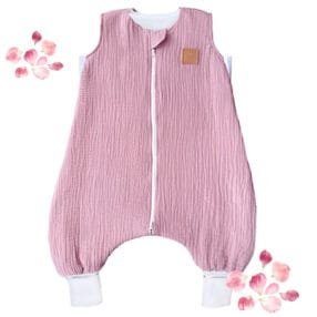 Дитячий мусліновий спальний мішок з ніжками «Пелюстка троянди» Little Love для дітей від 6 місяців до 5 років
