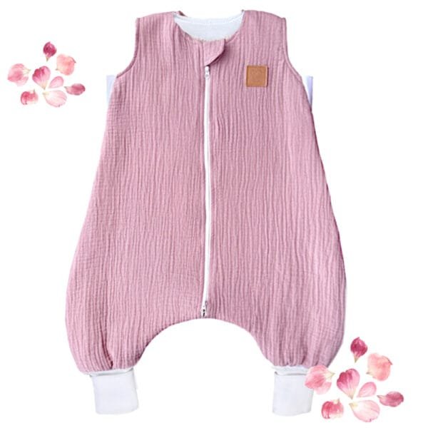 Дитячий мусліновий спальний мішок з ніжками «Пелюстка троянди» Little Love для дітей від 6 місяців до 5 років