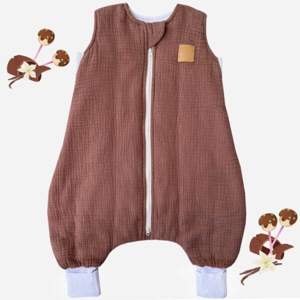 Дитячий мусліновий всесезонний спальний мішок з ніжками «Карамелька» Little Love для дітей від 6 місяців до 5 років