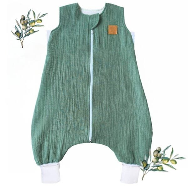 Дитячий мусліновий спальний мішок з ніжками «Оливочка» Little Love для дітей від 6 місяців до 5 років