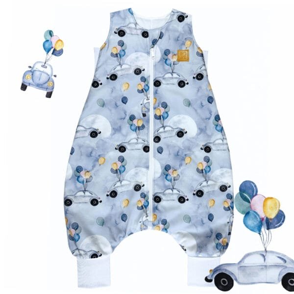 Дитячий спальний мішок з ніжками «Веселі ралі» Little Love, бавовняний спальник для дітей від 6 місяців до 5 років