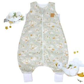 Дитячий спальний мішок з ніжками «Гусеняткова ніжність» Little Love, бавовняний спальник для дітей від 6 місяців до 5 років