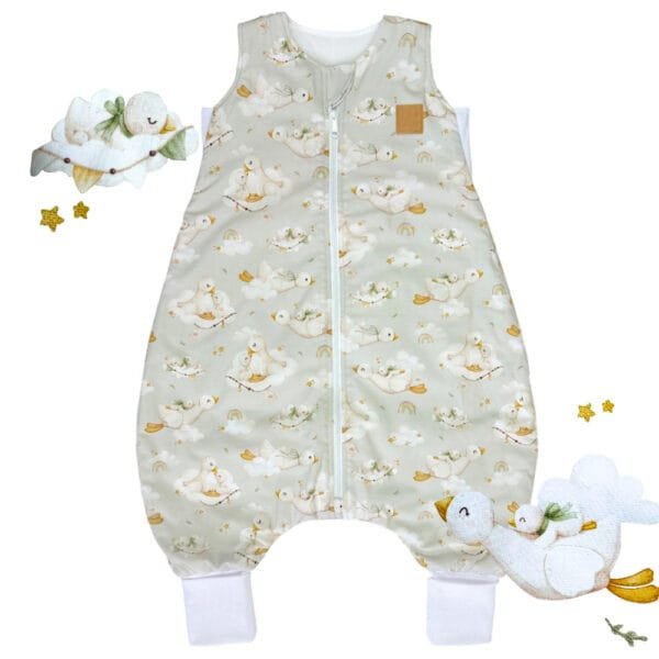 Дитячий спальний мішок з ніжками «Гусеняткова ніжність» Little Love, бавовняний спальник для дітей від 6 місяців до 5 років