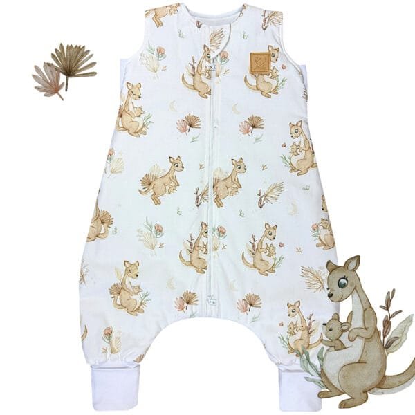 Дитячий спальний мішок з ніжками «Кенгурятко Бебі» Little Love, бавовняний спальник для дітей від 6 місяців до 5 років