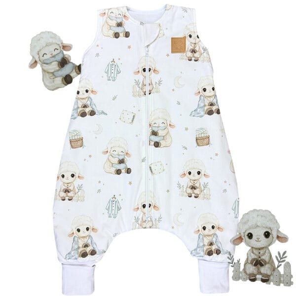 Дитячий спальний мішок з ніжками «Овечка Дрімка» Little Love, бавовняний спальник для дітей від 6 місяців до 5 років