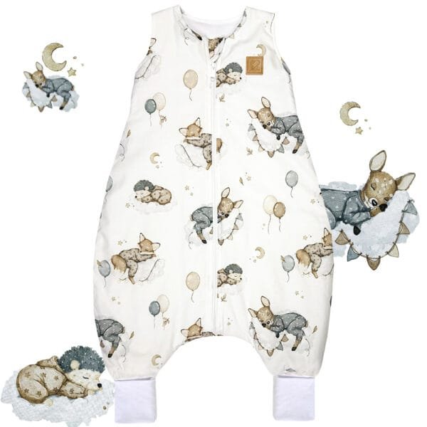 Дитячий спальний мішок з ніжками «Сон на хмаринці» Little Love, бавовняний спальник для дітей від 6 місяців до 5 років