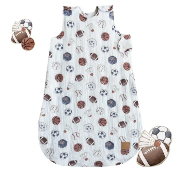 Мусліновий спальний мішок Маленький чемпіон Little Love для немовлят з натуральної бавовни