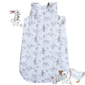 Мусліновий спальний мішок для немовлят Веселі друзі Little Love від 0 до 9 місяців з натуральної бавовни