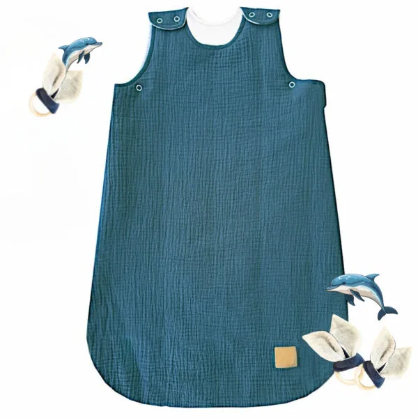 Мусліновий спальний мішок для немовлят «Морська казка» Little Love, від народження до 9 місяців