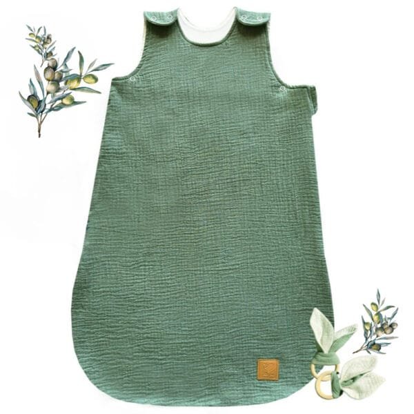 Мусліновий спальний мішок для немовлят «Оливочка» Little Love, від народження до 9 місяців