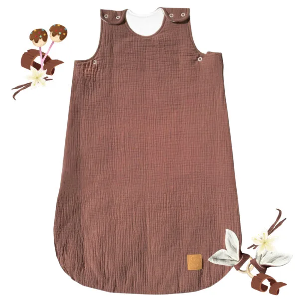 Мусліновий спальний мішок для немовлят Карамелька Little Love 6–9 місяців з натуральної бавовни муслін
